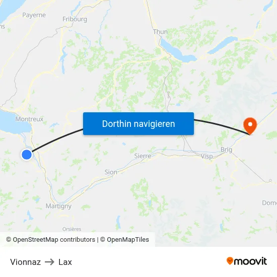 Vionnaz to Lax map