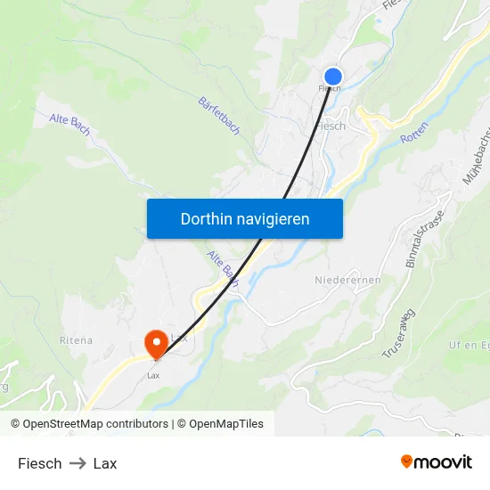 Fiesch to Lax map