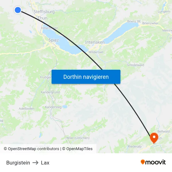 Burgistein to Lax map