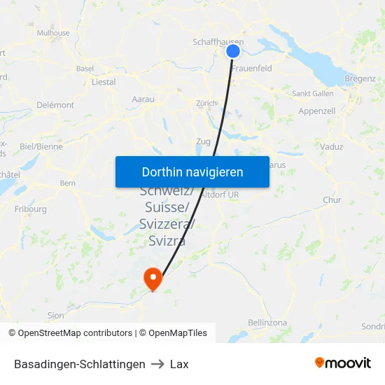 Basadingen-Schlattingen to Lax map