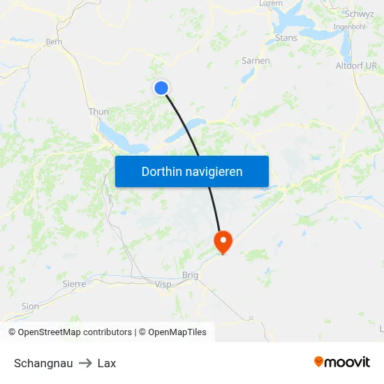 Schangnau to Lax map