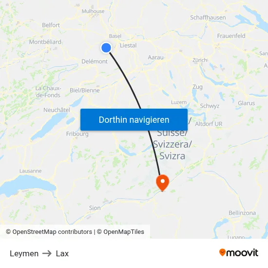 Leymen to Lax map