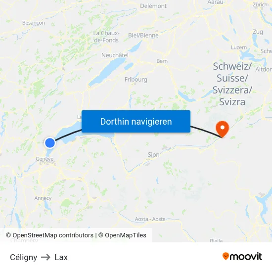 Céligny to Lax map