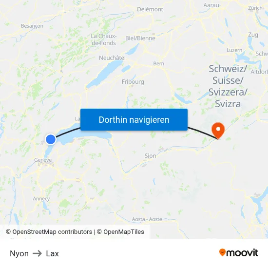 Nyon to Lax map