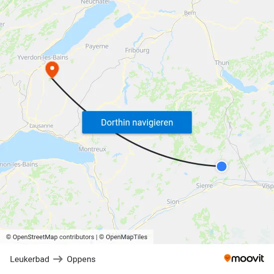 Leukerbad to Oppens map
