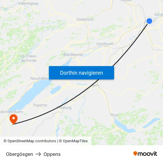 Obergösgen to Oppens map