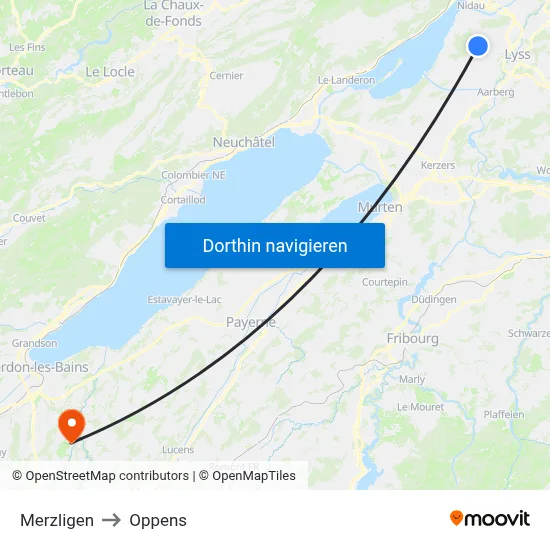 Merzligen to Oppens map