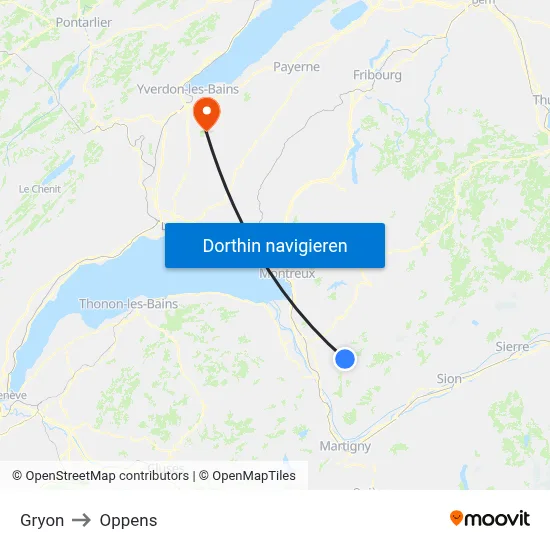 Gryon to Oppens map