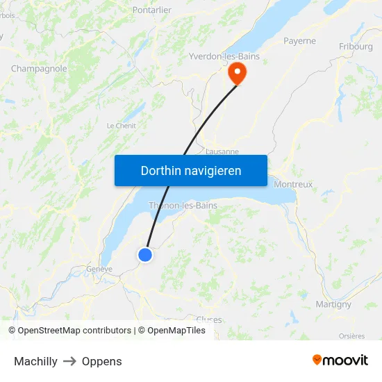 Machilly to Oppens map