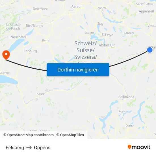 Felsberg to Oppens map