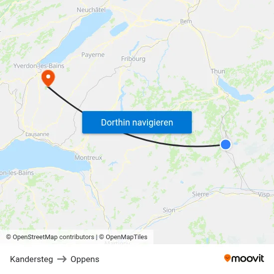 Kandersteg to Oppens map