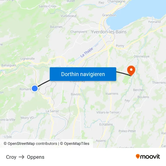 Croy to Oppens map