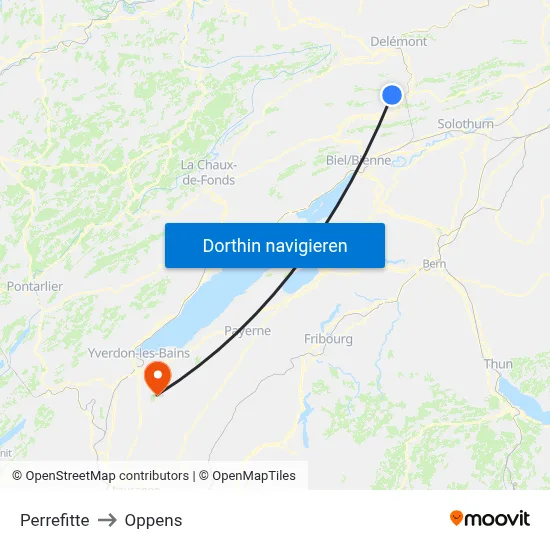 Perrefitte to Oppens map