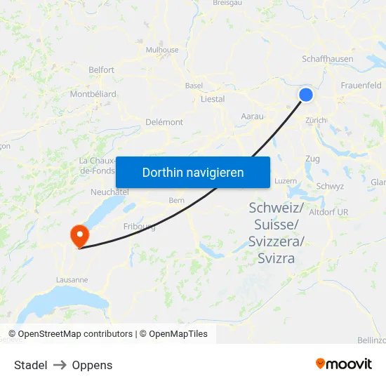 Stadel to Oppens map