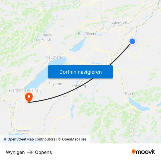 Wynigen to Oppens map
