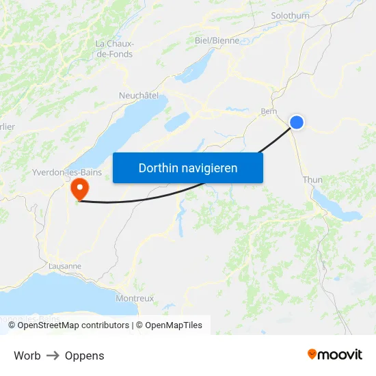 Worb to Oppens map
