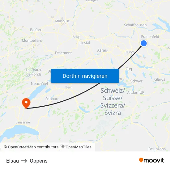 Elsau to Oppens map