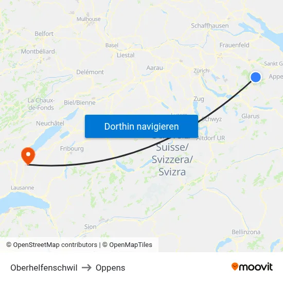 Oberhelfenschwil to Oppens map