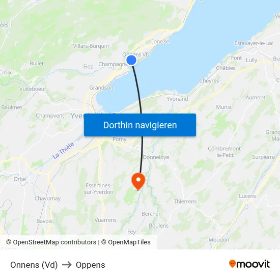 Onnens (Vd) to Oppens map