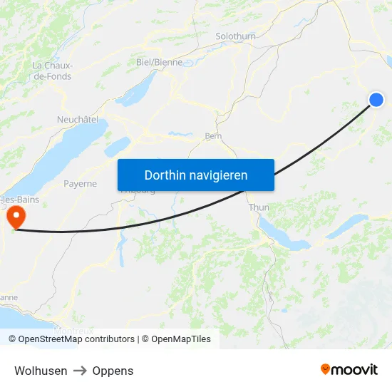 Wolhusen to Oppens map