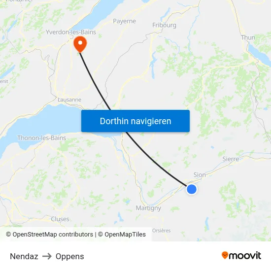 Nendaz to Oppens map