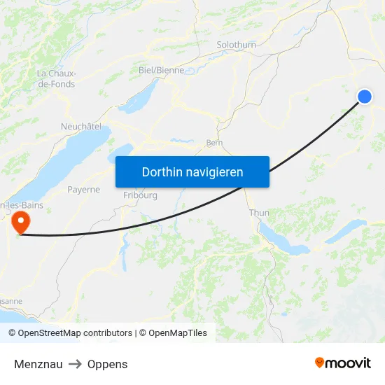Menznau to Oppens map