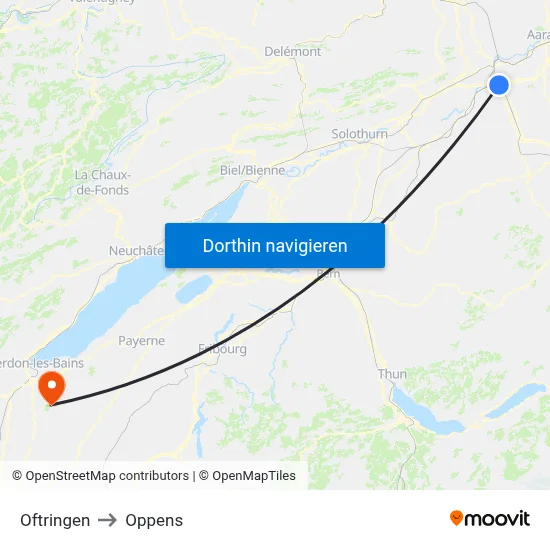Oftringen to Oppens map