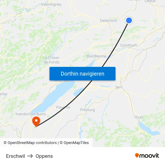 Erschwil to Oppens map