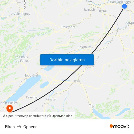 Eiken to Oppens map