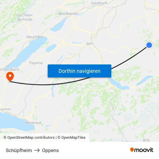 Schüpfheim to Oppens map