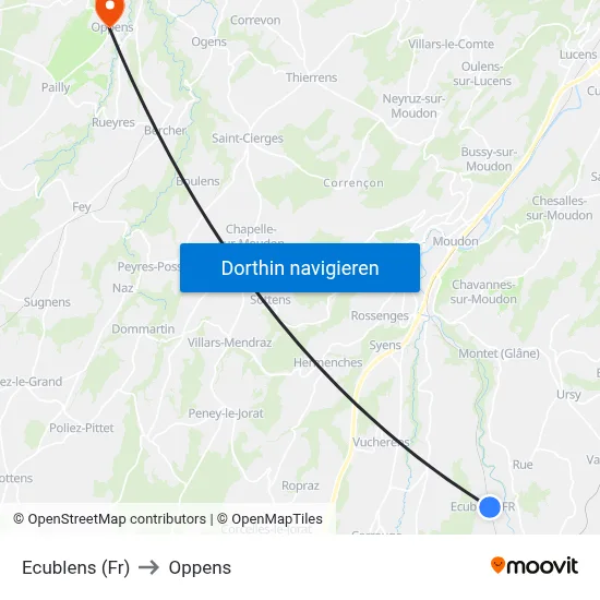 Ecublens (Fr) to Oppens map