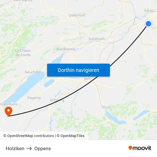 Holziken to Oppens map