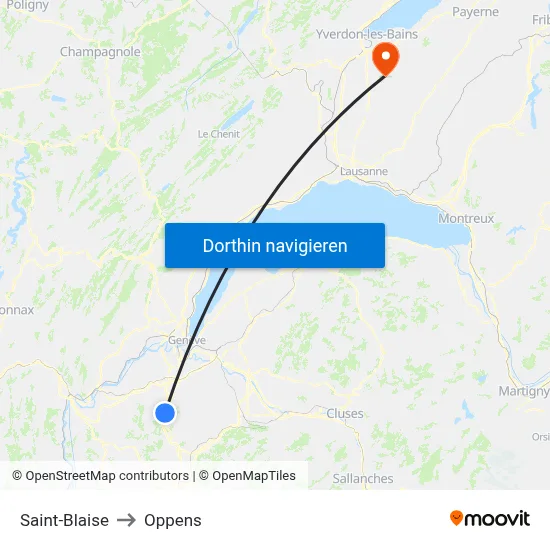 Saint-Blaise to Oppens map
