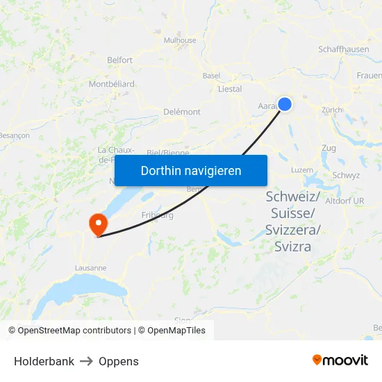 Holderbank to Oppens map