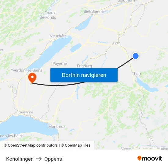 Konolfingen to Oppens map