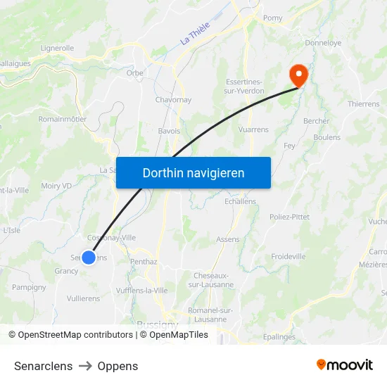 Senarclens to Oppens map