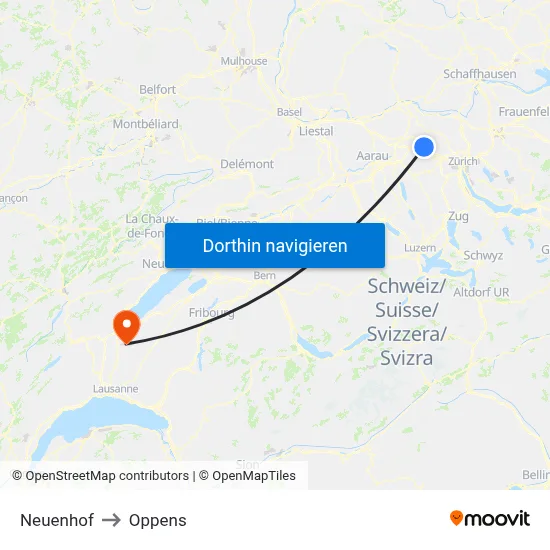 Neuenhof to Oppens map