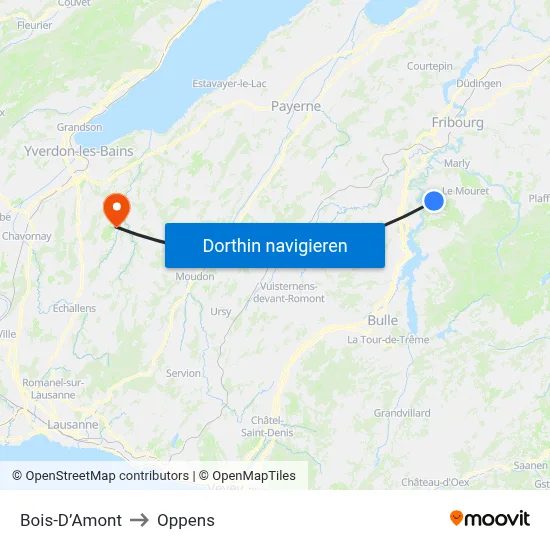 Bois-D’Amont to Oppens map