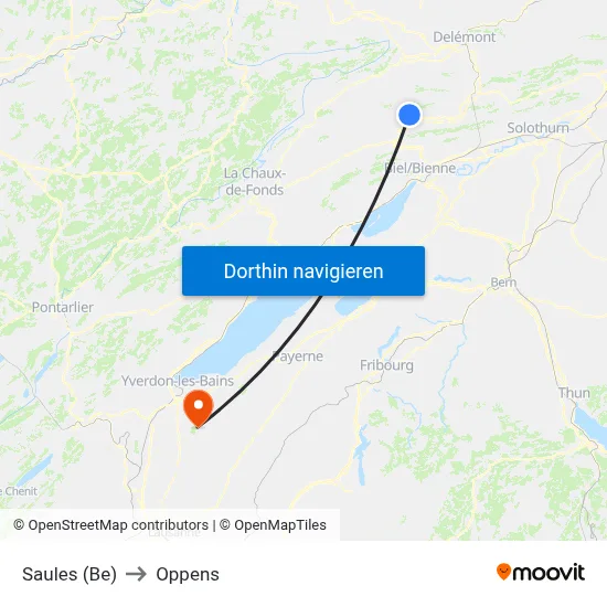 Saules (Be) to Oppens map