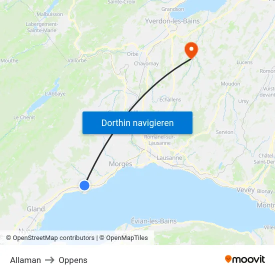 Allaman to Oppens map