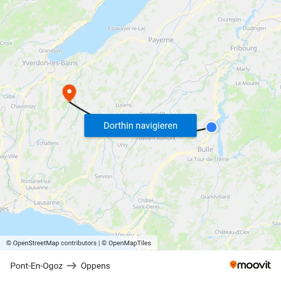 Pont-En-Ogoz to Oppens map