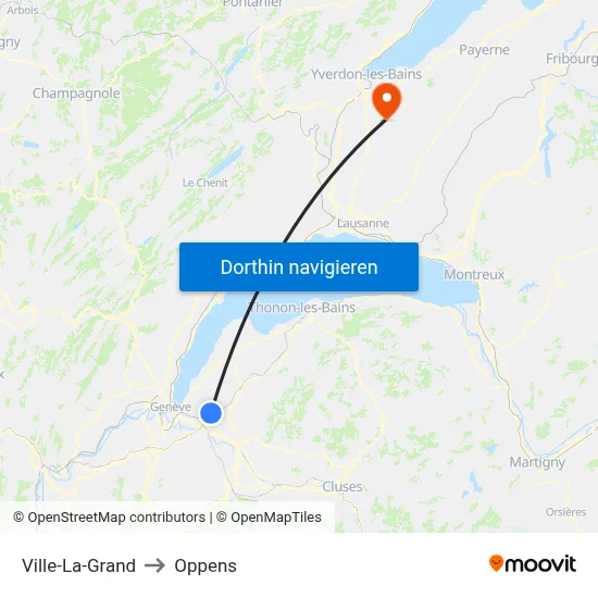 Ville-La-Grand to Oppens map