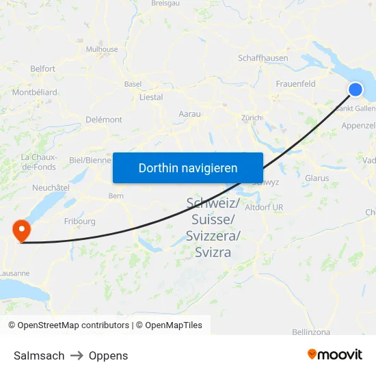 Salmsach to Oppens map