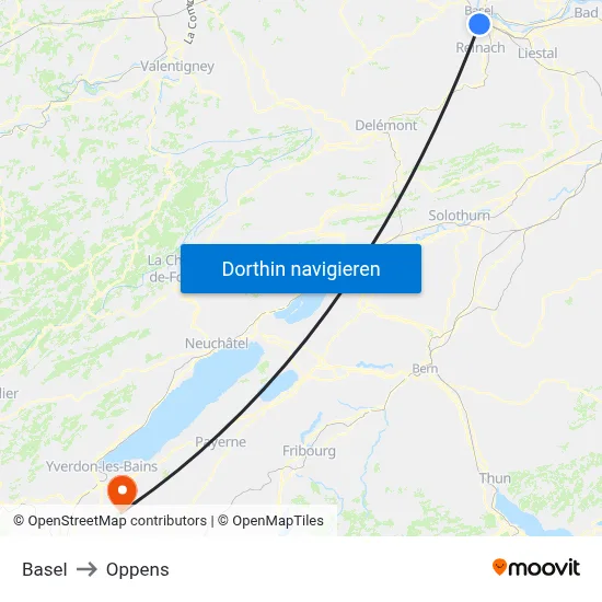 Basel to Oppens map