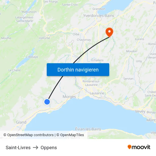 Saint-Livres to Oppens map