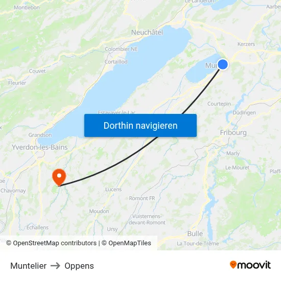 Muntelier to Oppens map
