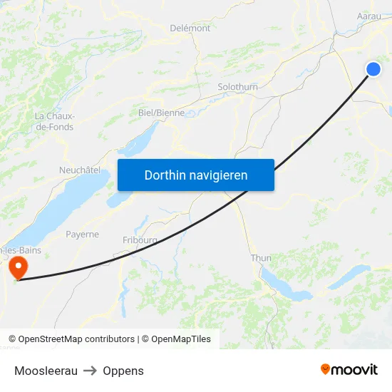Moosleerau to Oppens map