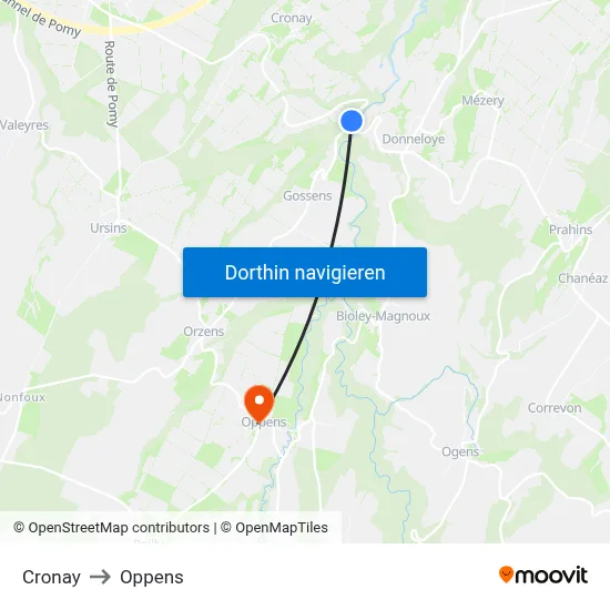 Cronay to Oppens map