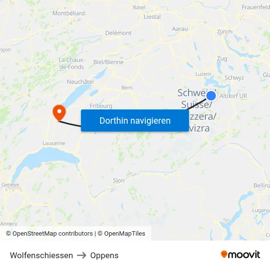 Wolfenschiessen to Oppens map