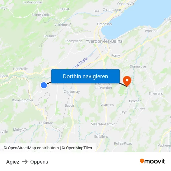 Agiez to Oppens map